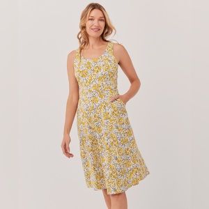 NWT Pact Fit & Flare Tie Back Floral Dress Small